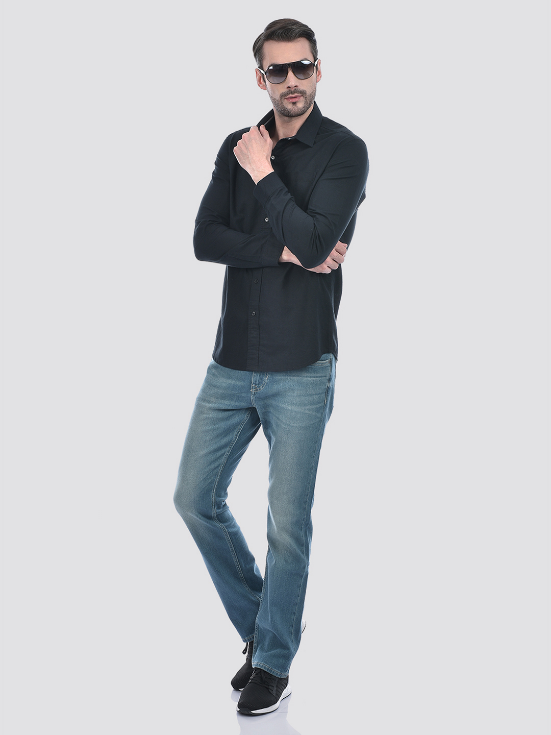 Numero Uno Men Solid Black Shirt
